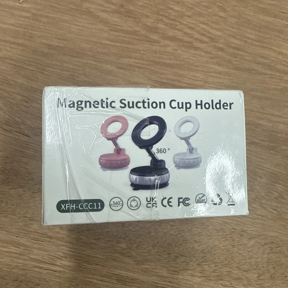 Magnetic Suction Cup Holder, Black (2 PIECES IN EVERY PACK)